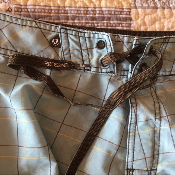 Red Sand Men’s Blue Plaid Swim Board Shorts Size 32 - Picture 3 of 8